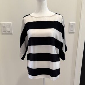 Chico's Black and White Striped Blouse